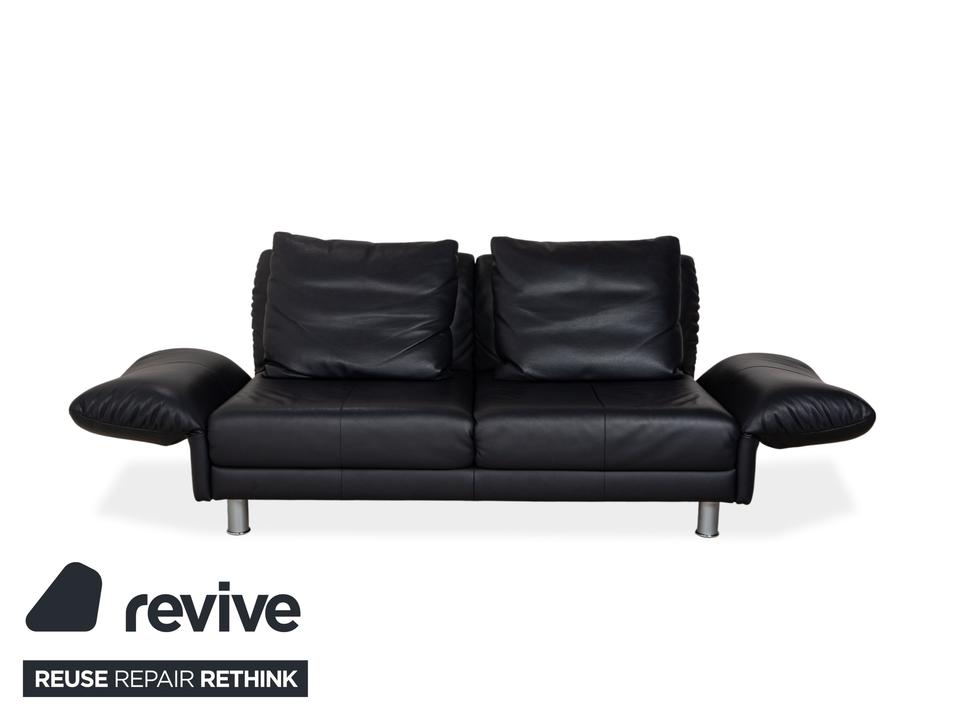 Rolf Benz 510 Leder Dreisitzer Dunkelblau manuelle Funktion Sofa – Bild 3