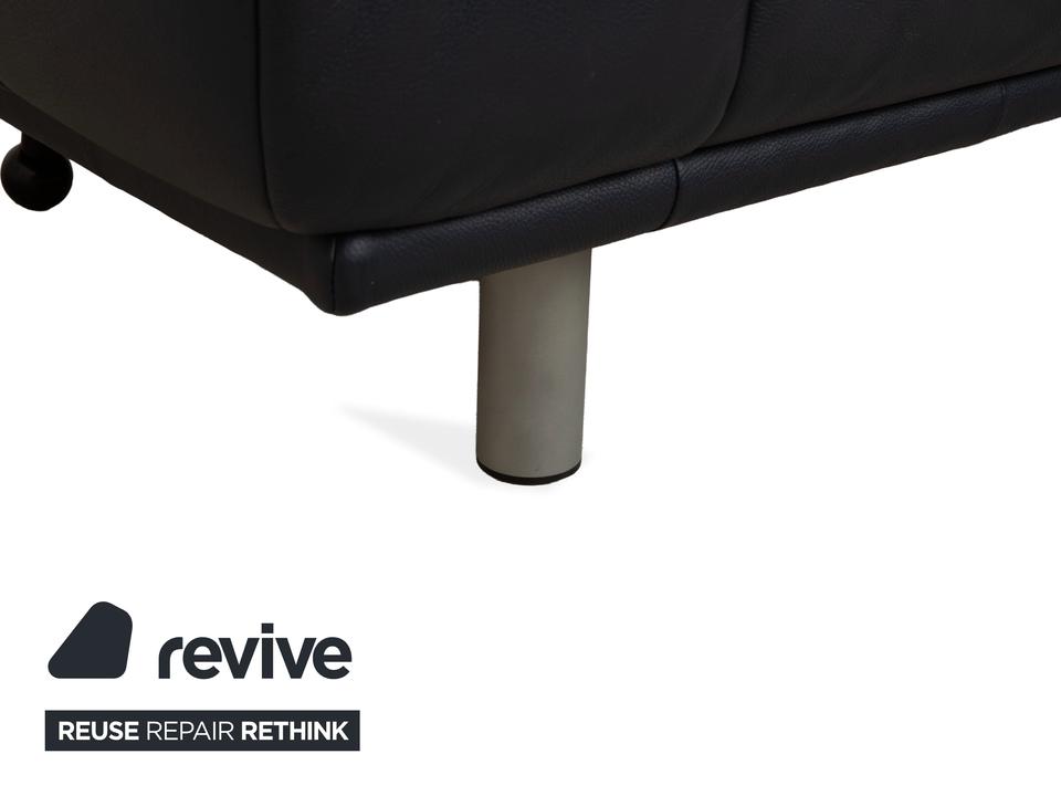 Rolf Benz BMP 418 Leder Zweisitzer Dunkelblau Sofa Coch – Bild 4