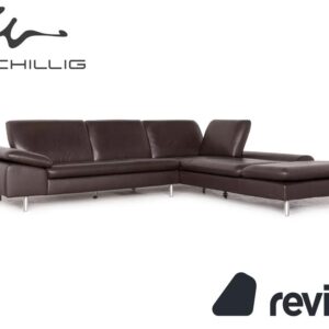 Willi Schillig Loop Designer Leder Ecksofa Braun Echtleder Sofa ✨