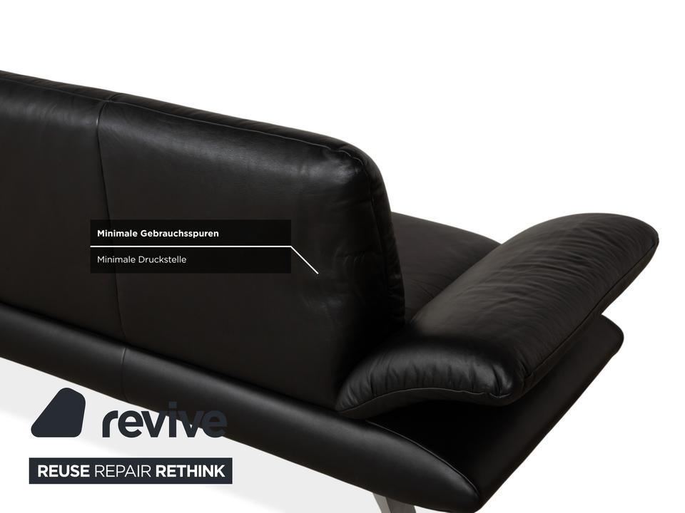 Koinor Rossini Zweisitzer Leder Sofa Schwarz manuelle Funktion – Bild 8