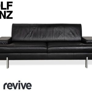 Rolf Benz AK 644 Leder Dreisitzer Schwarz Sofa Couch
