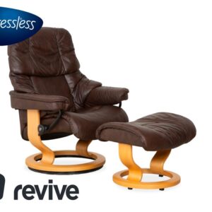 Stressless Reno Leder Sessel Braun Größe M inkl. Hocker ✨