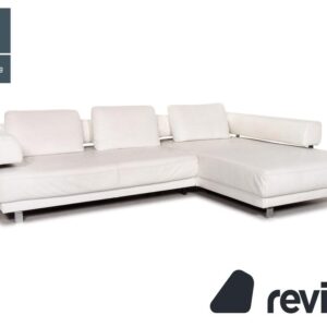 Ewald Schillig Brand Face Leder Ecksofa Weiß Sofa Couch #13437 ✨