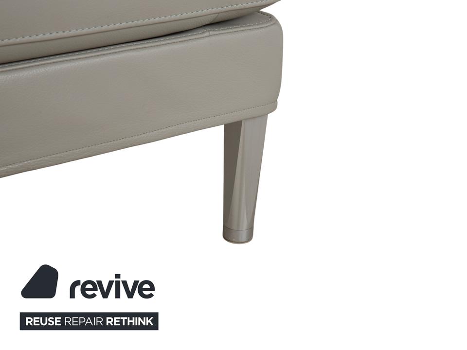 FSM Clarus Leder Hocker Grau Kiesel – Bild 4