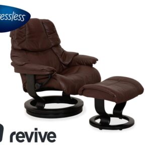 Stressless Reno Leder Sessel Braun Rot manuelle Funktion inkl.