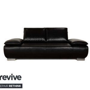 Koinor Volare Leder Zweisitzer Schwarz Sofa Couch manuelle