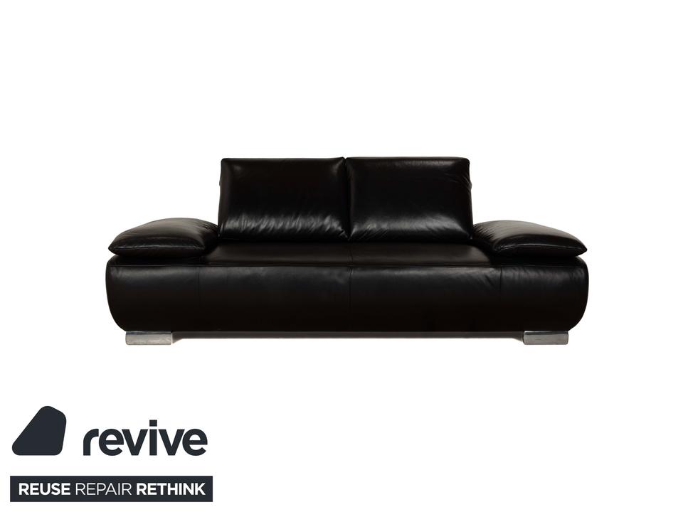 Koinor Volare Leder Zweisitzer Schwarz Sofa Couch manuelle