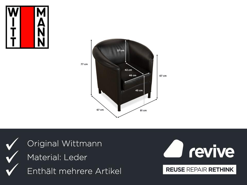Wittmann Aura Leder 2x Sessel Schwarz – Bild 2