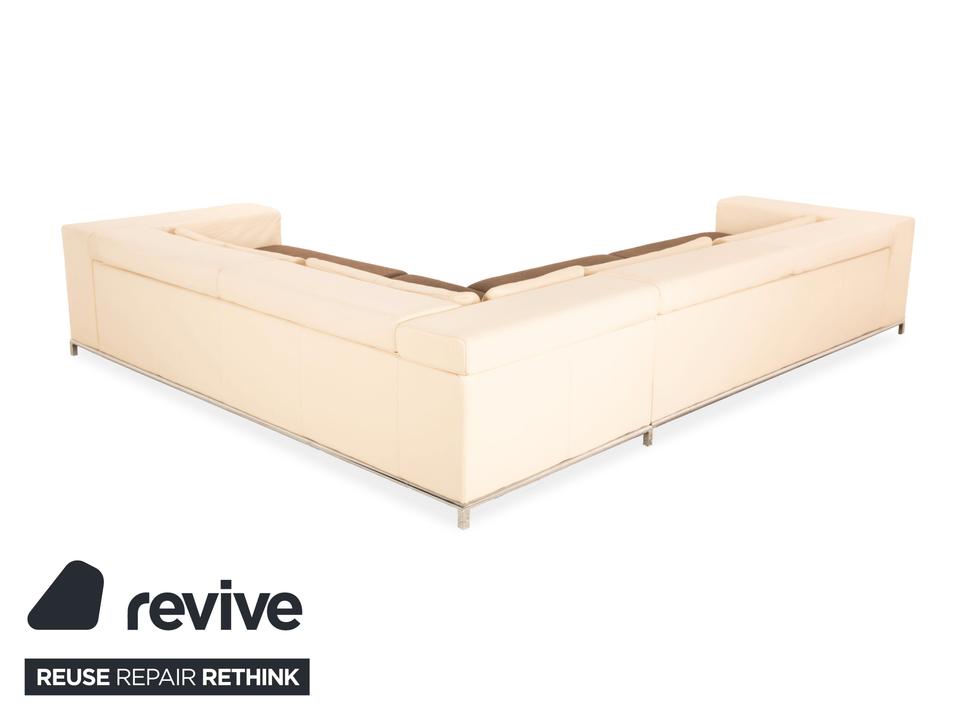 Who's Perfect Boston Leder Ecksofa Creme manuelle Funktion – Bild 8