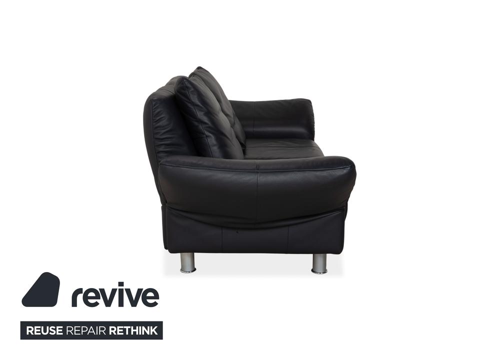 Rolf Benz 510 Leder Dreisitzer Dunkelblau manuelle Funktion Sofa – Bild 10