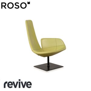 Moroso Fjord Leder Sessel Grün Drehfunktion