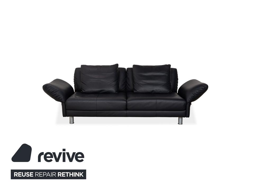 Rolf Benz 510 Leder Dreisitzer Dunkelblau manuelle Funktion Sofa – Bild 4