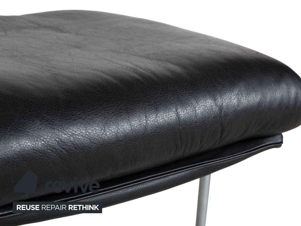 Rolf Benz 6500 Leder Hocker Schwarz – Bild 3