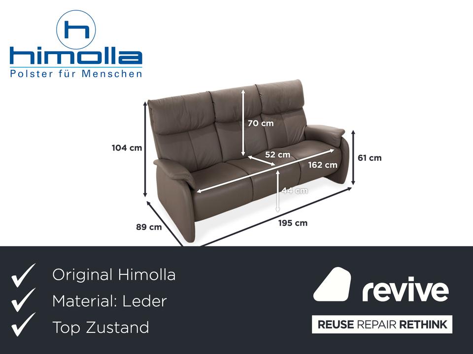 Himolla 4879 Leder Dreisitzer Sofa Grau Braun Taupe Couch – Bild 2