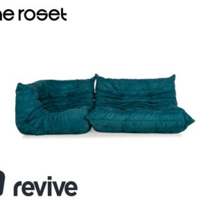 ligne roset Togo Stoff Sofa Garnitur Blau Zweisitzer Sessel ✨