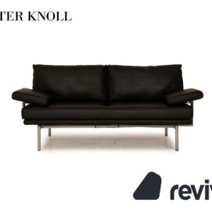 Walter Knoll Living Platform Leder Zweisitzer Schwarz Sofa Couch