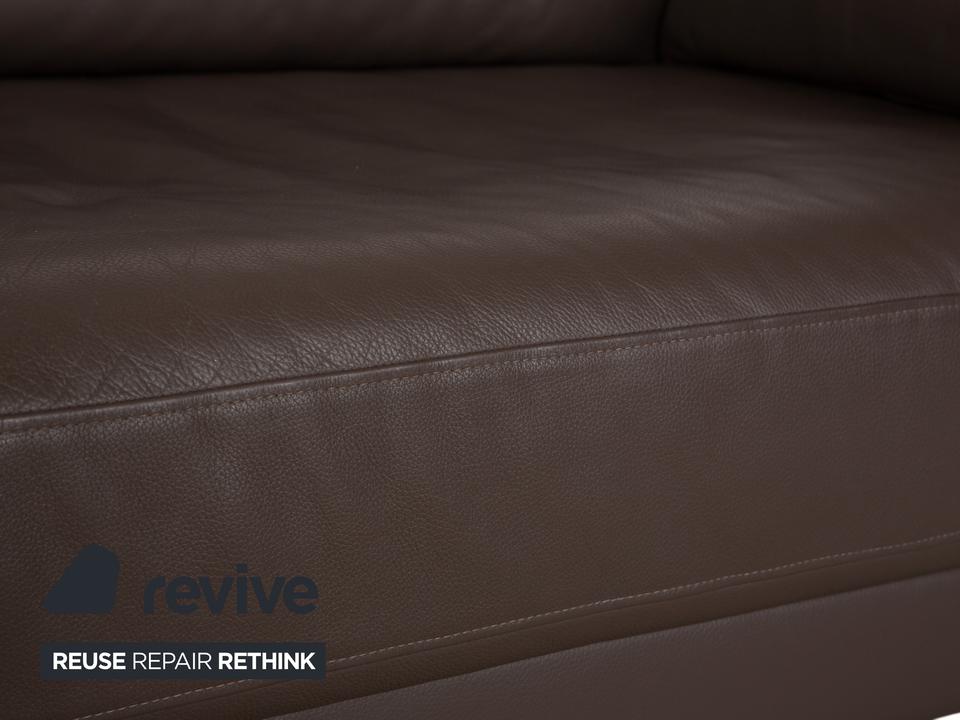 Rolf Benz EGO Dreisitzer Sofa Braun Leder Couch – Bild 3