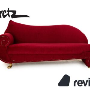 Bretz Gaudi Stoff Dreisitzer Recamiere Rot Sofa Couch Neubezug ✨