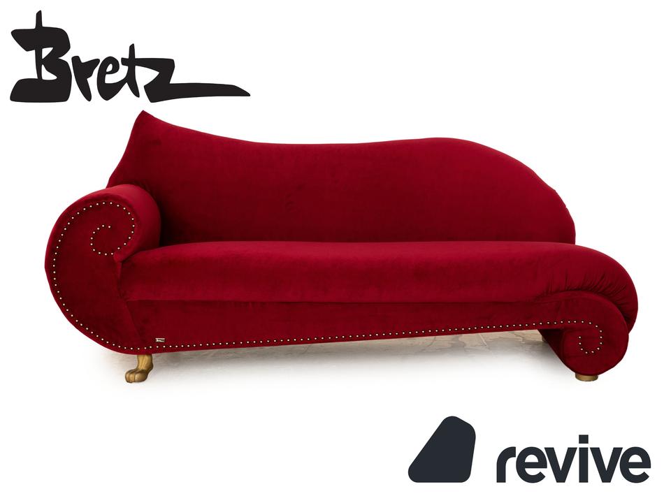 Bretz Gaudi Stoff Dreisitzer Recamiere Rot Sofa Couch Neubezug ✨