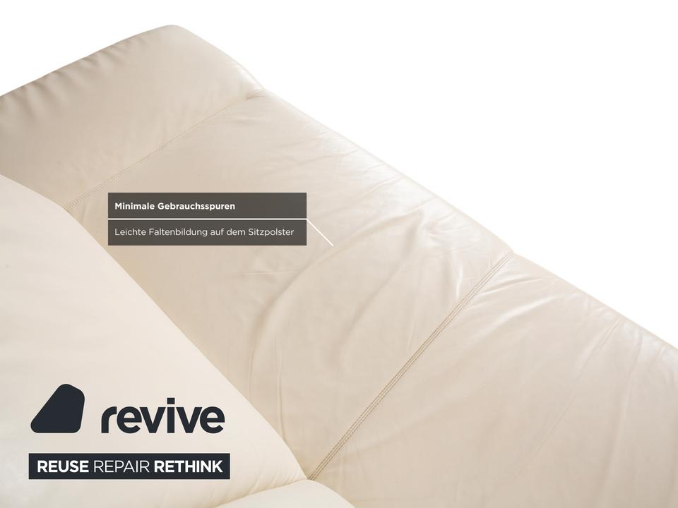 Koinor Rivoli Leder Dreisitzer Creme manuelle Funktion Sofa Couch – Bild 8