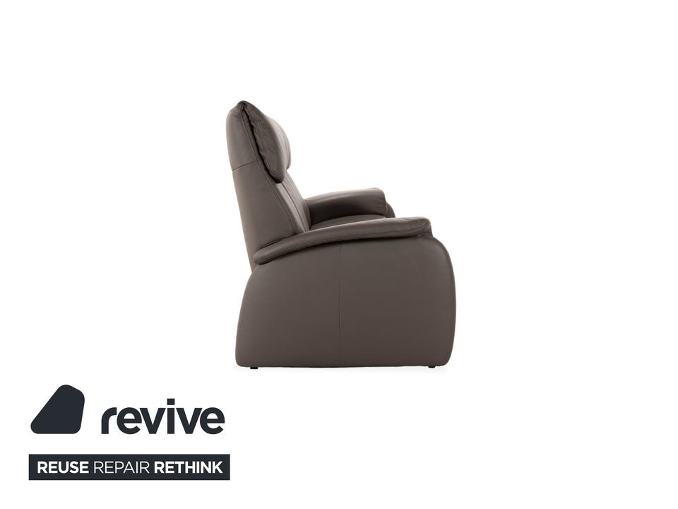 Himolla 4879 Leder Dreisitzer Sofa Grau Braun Taupe Couch – Bild 7