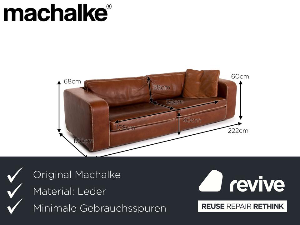 Machalke Valentino Leder Sofa Braun Dreisitzer Couch ✨ – Bild 2