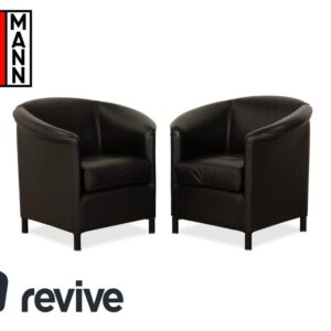 Wittmann Aura Leder 2x Sessel Schwarz