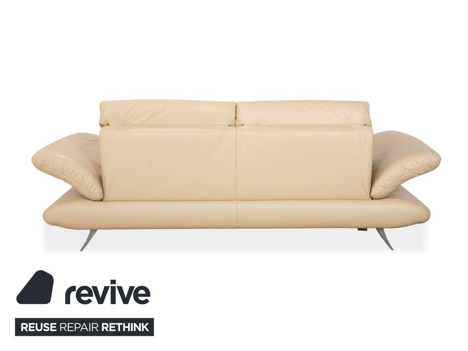 Koinor Velluti Leder Dreisitzer Creme manuelle Funktion Sofa – Bild 11