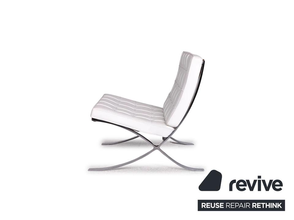 Knoll International Barcelona Chair Leder Sessel Weiß Bauhaus ✨ – Bild 6