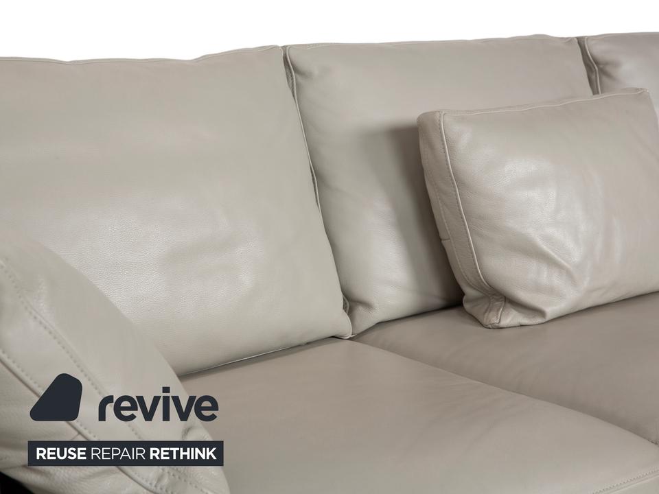 FSM Clarus Leder Dreisitzer Grau Kiesel Sofa Couch manuelle – Bild 7