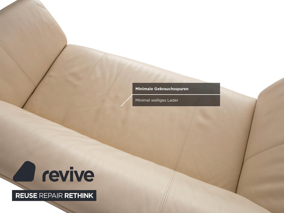 Rolf Benz 322 Leder Zweisitzer Creme Beige Sofa Couch – Bild 8