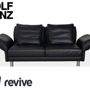 Rolf Benz 510 Leder Dreisitzer Dunkelblau manuelle Funktion Sofa