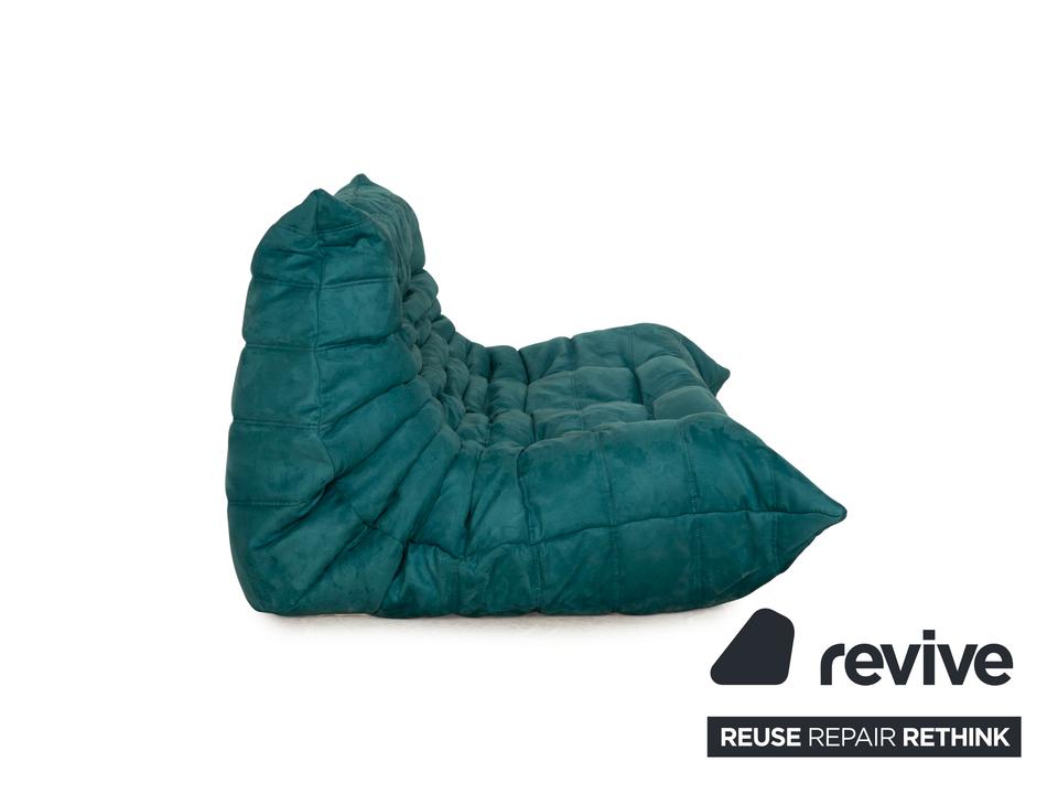 Ligne Roset Togo Dreisitzer Stoff Sofa Petrol Blau Couch ✨ – Bild 5
