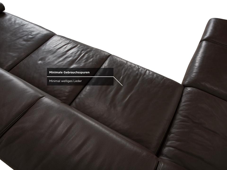 Ewald Schillig Courage Leder Ecksofa Braun Recamiere Links Sofa – Bild 12