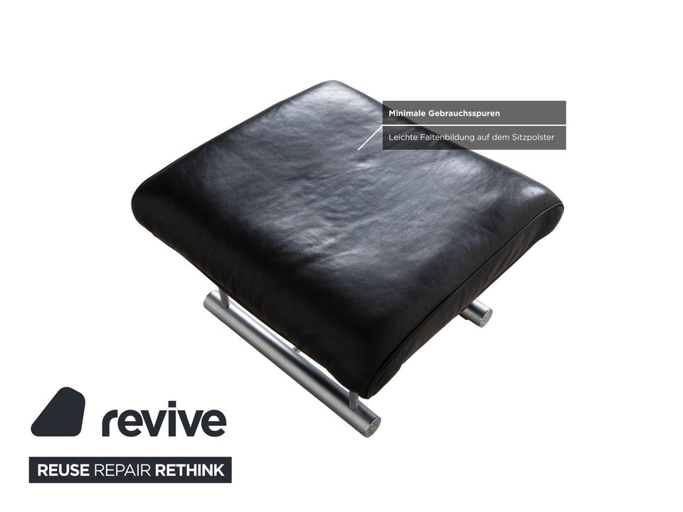 Rolf Benz 6500 Leder Hocker Schwarz – Bild 5