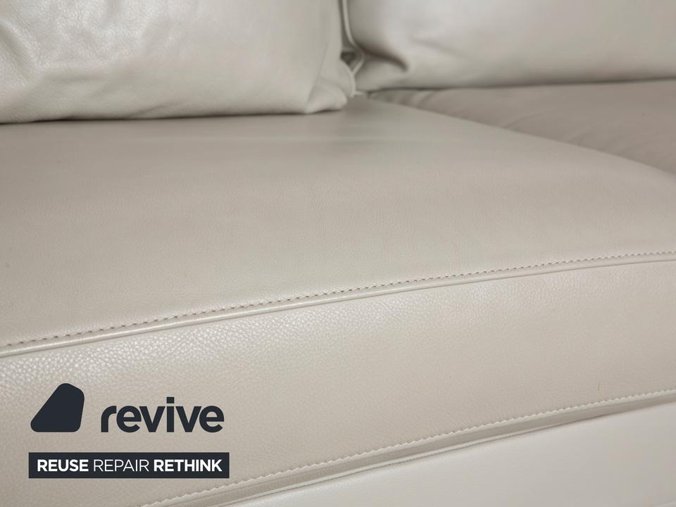 FSM Clarus Leder Dreisitzer Grau Kiesel Sofa Couch manuelle – Bild 6