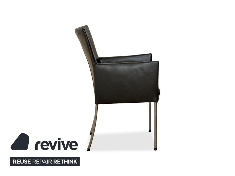 4er Garnitur bert plantagie ARC-E Leder Stuhl Anthrazit Esszimmer – Bild 8