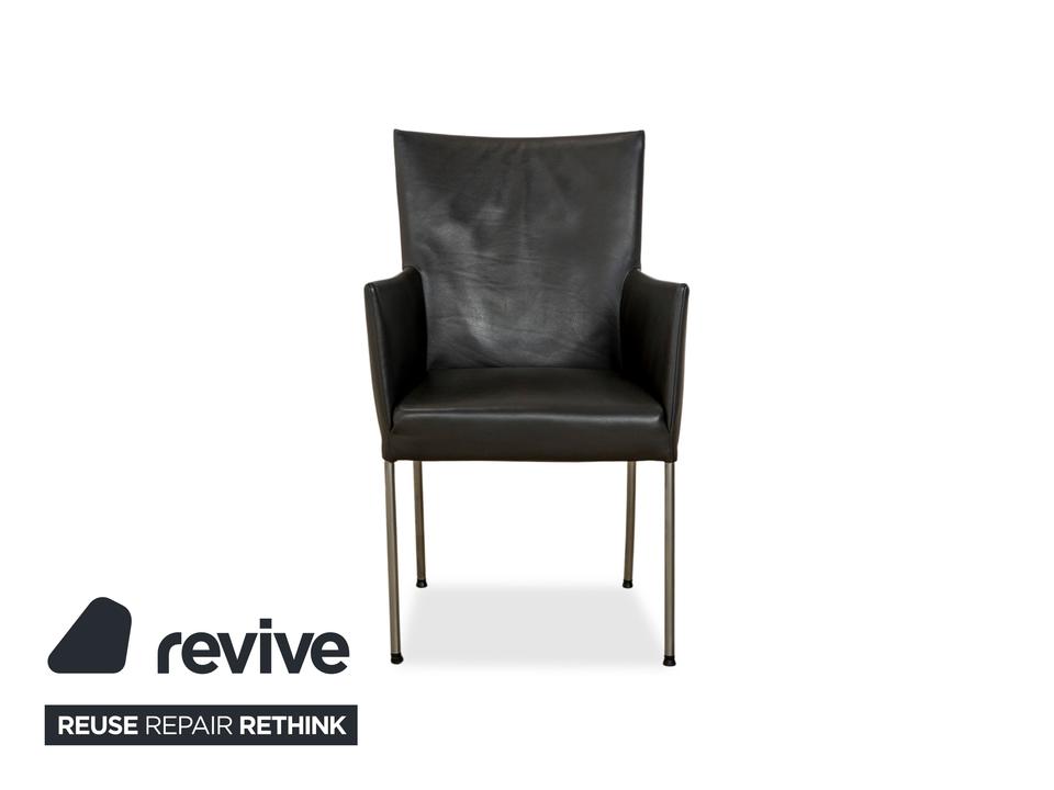 4er Garnitur bert plantagie ARC-E Leder Stuhl Anthrazit Esszimmer – Bild 11