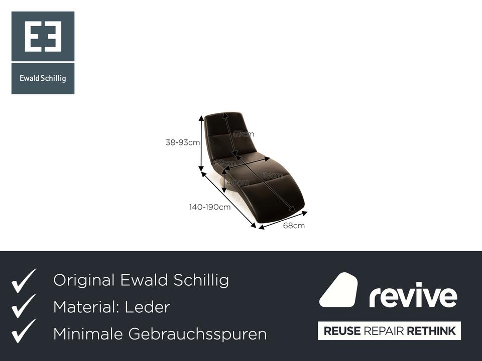 Ewald Schillig Silence Leder Liege Schwarz manuelle Funktion ✨ – Bild 2