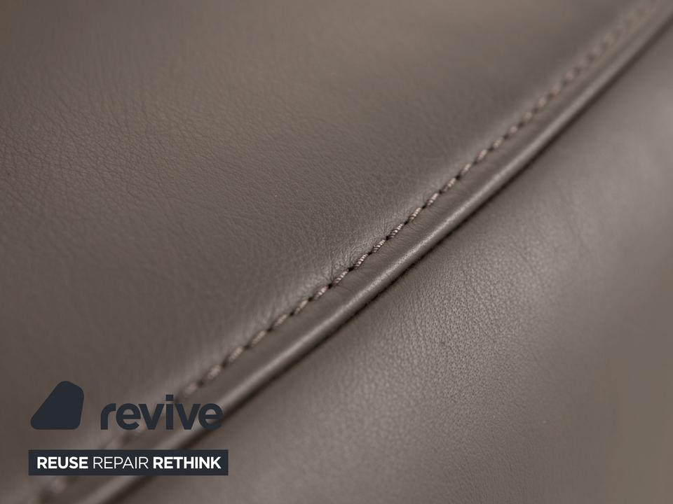 Himolla 4879 Leder Dreisitzer Sofa Grau Braun Taupe Couch – Bild 3