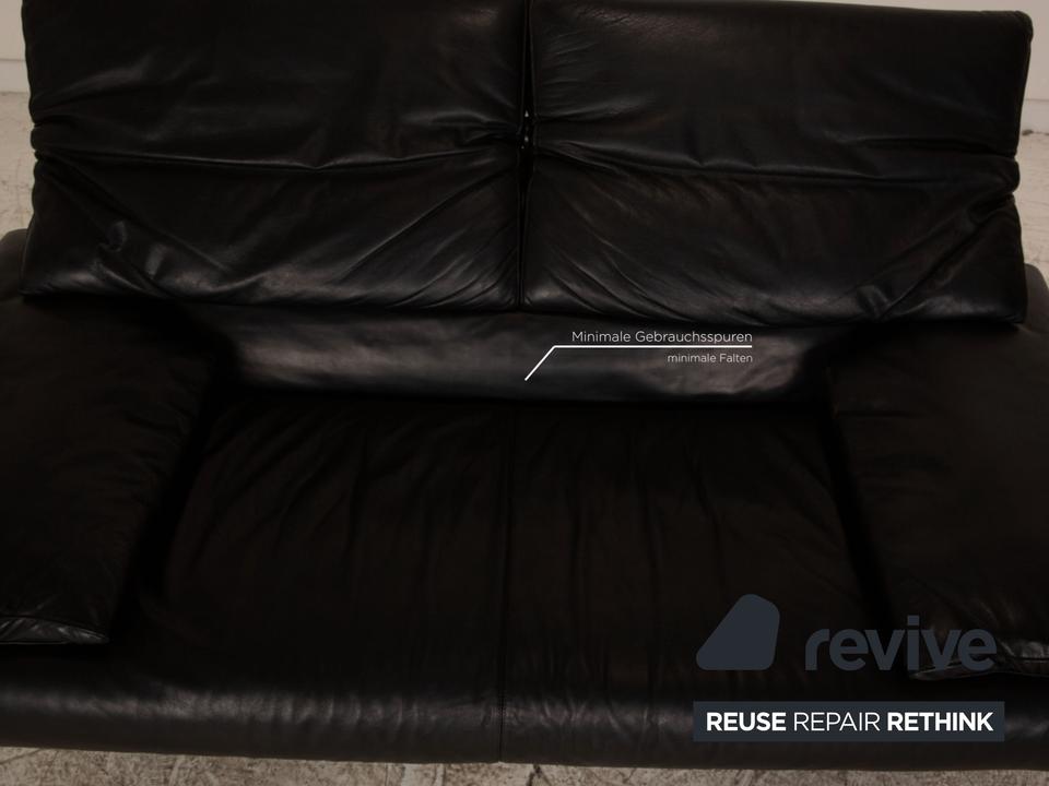 B&B Italia Alanda Leder Zweisitzer Schwarz Sofa Couch manuelle ✨ – Bild 5