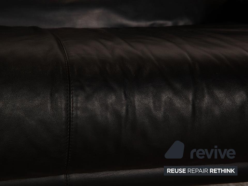 B&B Italia Alanda Leder Zweisitzer Schwarz Sofa Couch manuelle ✨ – Bild 4