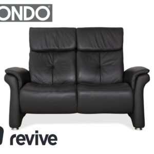 Mondo Varia Leder Zweisitzer Dunkelgrau Anthrazit