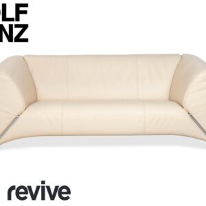 Rolf Benz 322 Leder Zweisitzer Creme Beige Sofa Couch