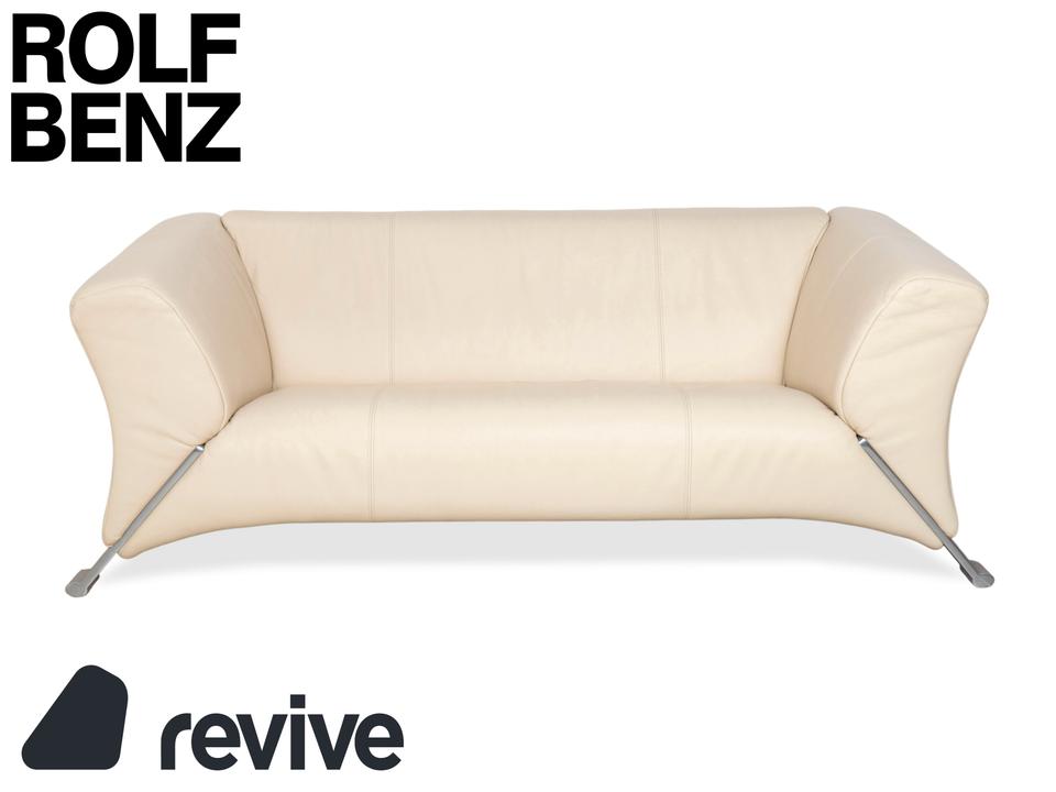 Rolf Benz 322 Leder Zweisitzer Creme Beige Sofa Couch