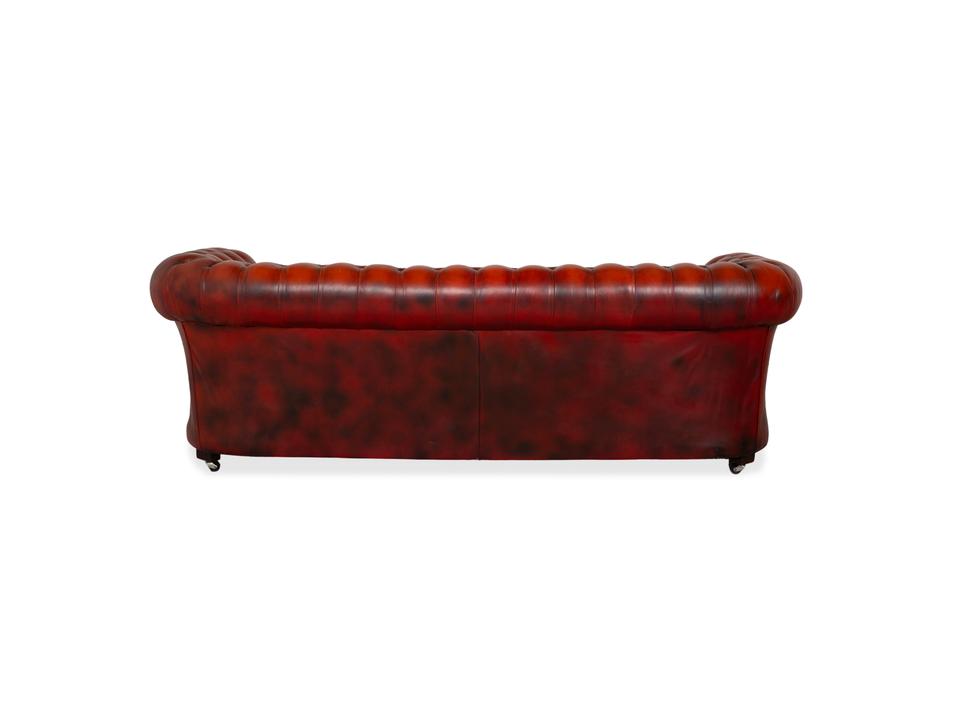 Chesterfield Leder Sofa Braun Rot Viersitzer Couch – Bild 17