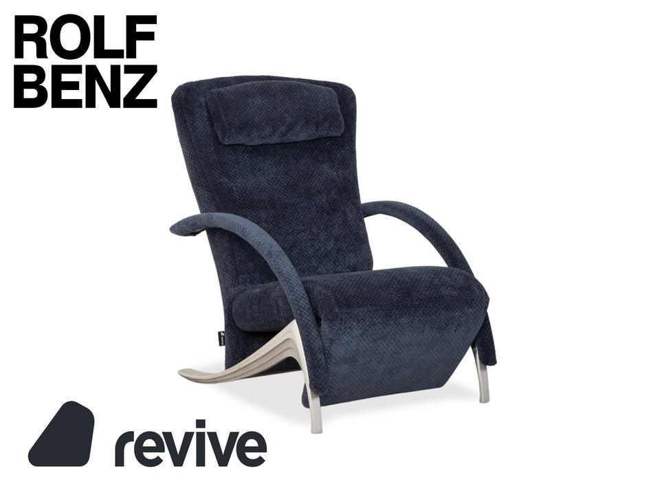 Rolf Benz 3100 Stoff Sessel Blau Neubezug manuelle Funktion ✨