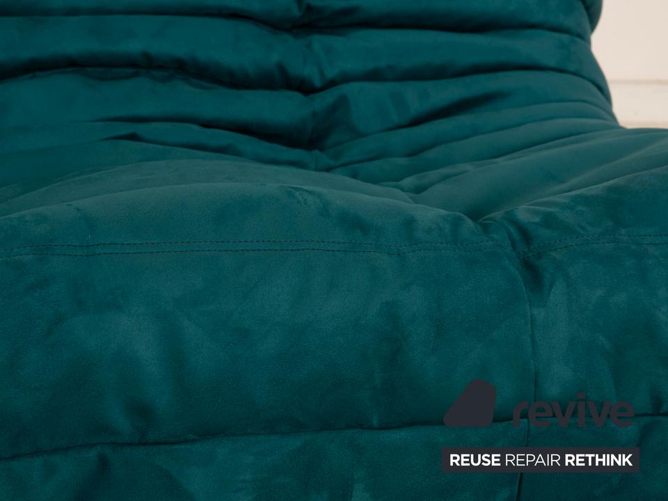 Ligne Roset Togo Dreisitzer Stoff Sofa Petrol Blau Couch ✨ – Bild 3
