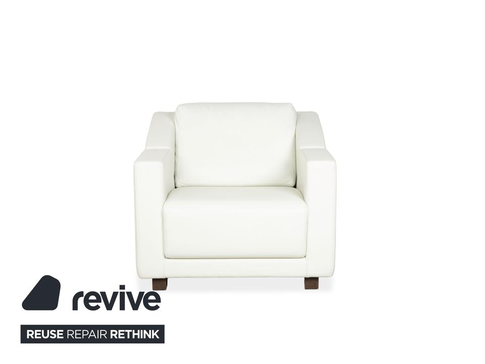 Rolf Benz 350 Leder Sessel Weiß Creme – Bild 9