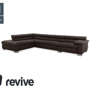Ewald Schillig Courage Leder Ecksofa Braun Recamiere Links Sofa